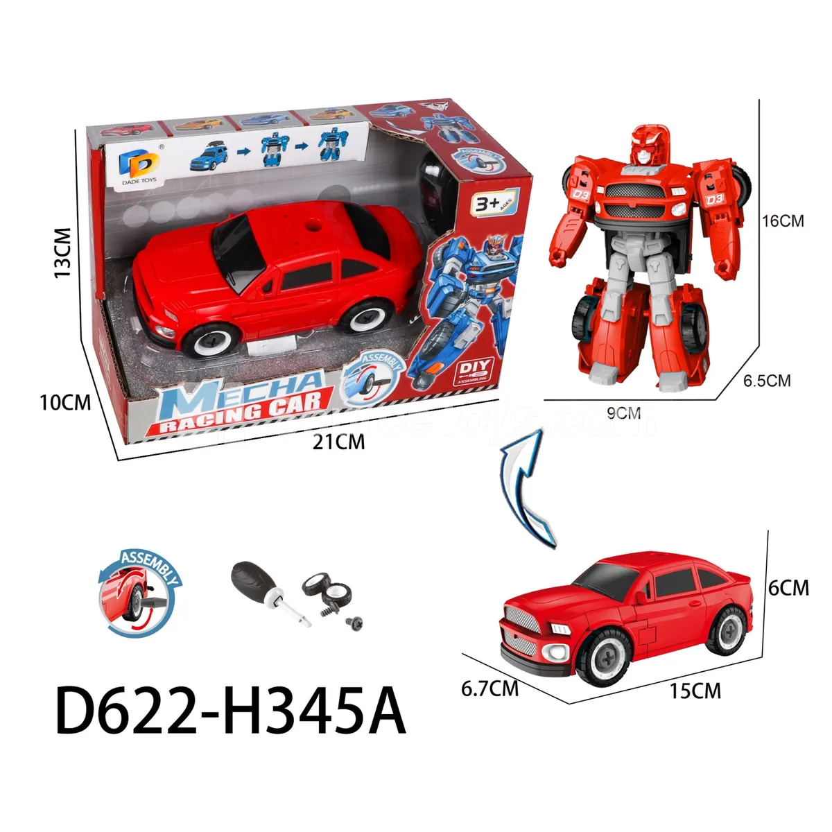 DIY Assembly Transforming Car Model Kit (D622-H345A) DIY Assembly Transforming Car Model Kit (D622-H345A)