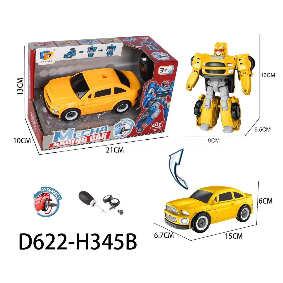 DIY Assembly Transforming Car Model Kit (D622-H345B) DIY Assembly Transforming Car Model Kit (D622-H345B)