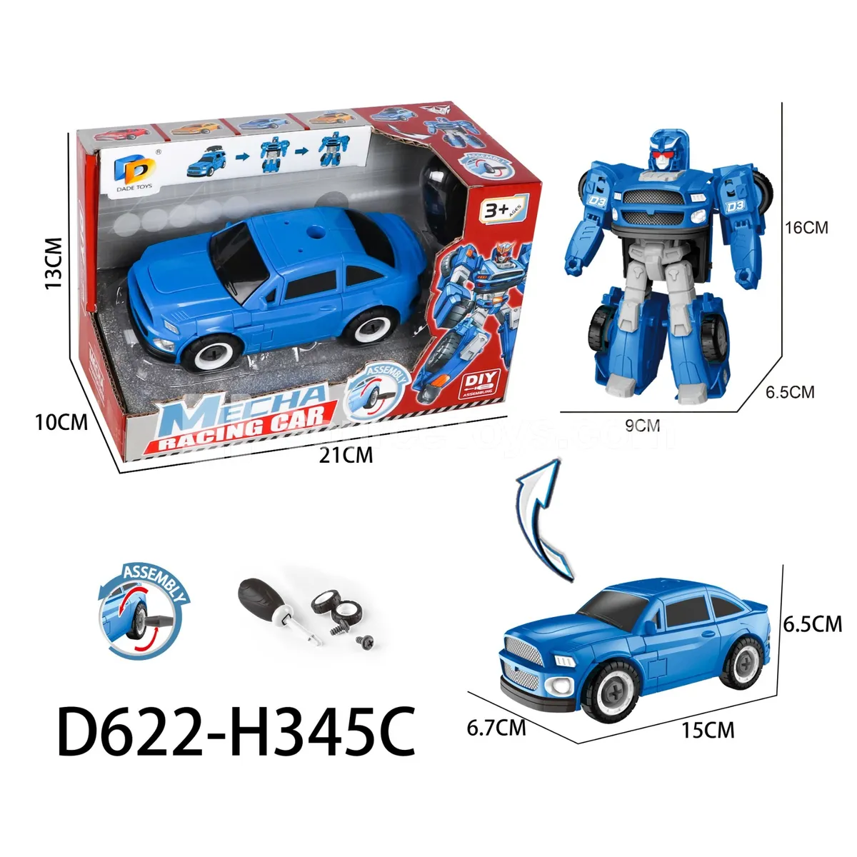 DIY Assembly Transforming Car Model Kit (D622-H345C) DIY Assembly Transforming Car Model Kit (D622-H345C)