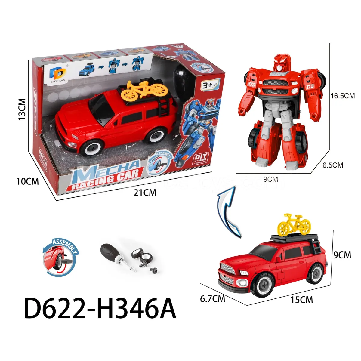 DIY Assembly Transforming Car Model Kit (D622-H346A) DIY Assembly Transforming Car Model Kit (D622-H346A)