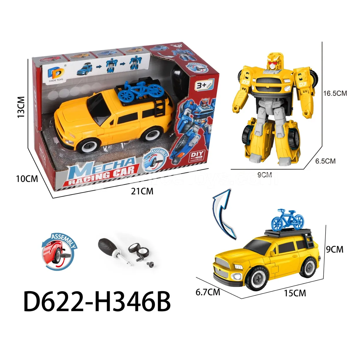 DIY Assembly Transforming Car Model Kit (D622-H346B) DIY Assembly Transforming Car Model Kit (D622-H346B)