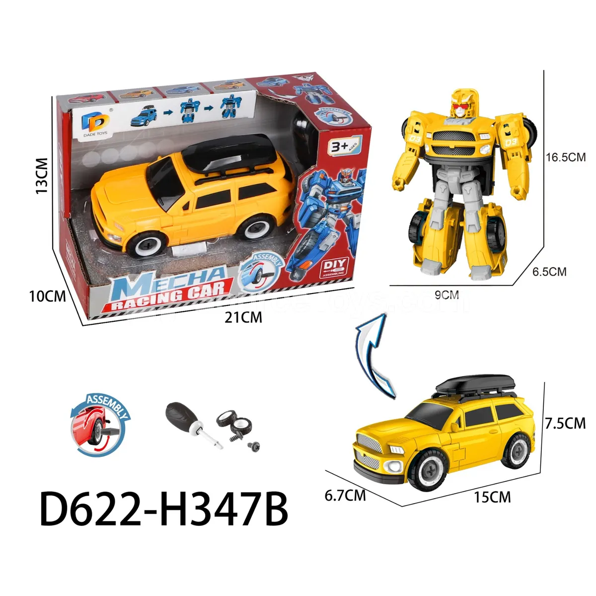 DIY Assembly Transforming Car Model Kit (D622-H347B) DIY Assembly Transforming Car Model Kit (D622-H347B)