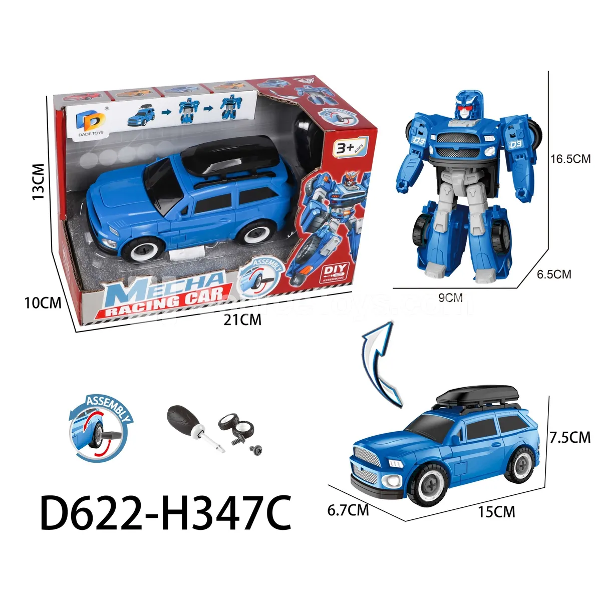 DIY Assembly Transforming Car Model Kit (D622-H347C) DIY Assembly Transforming Car Model Kit (D622-H347C)
