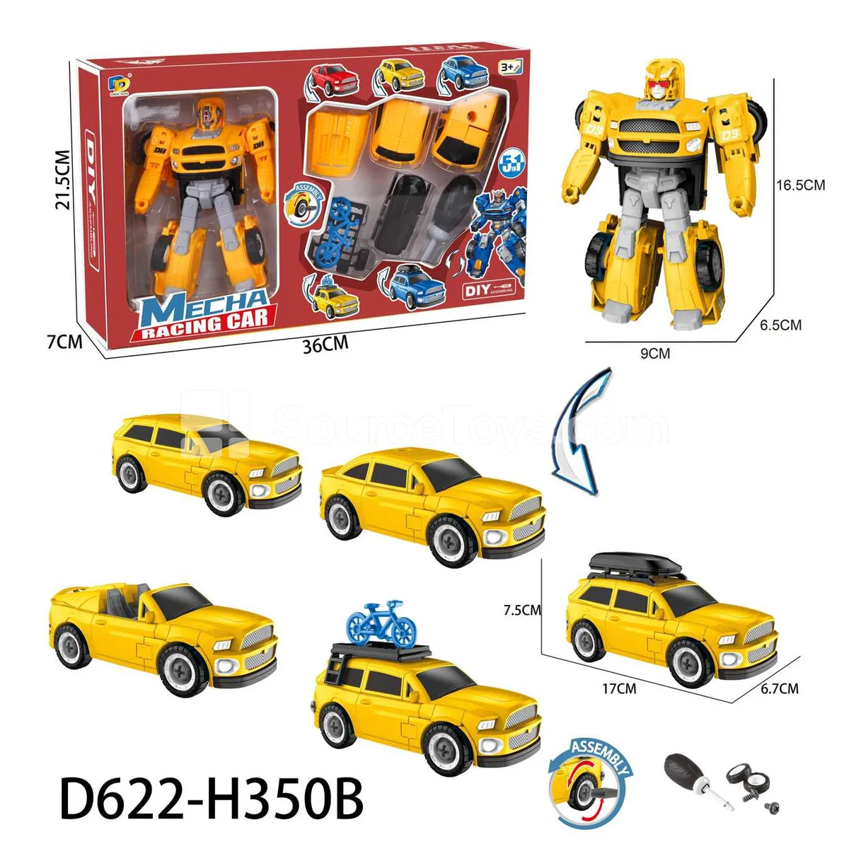 DIY Assembly Transforming Car Model Kit (D622-H350B) DIY Assembly Transforming Car Model Kit (D622-H350B)