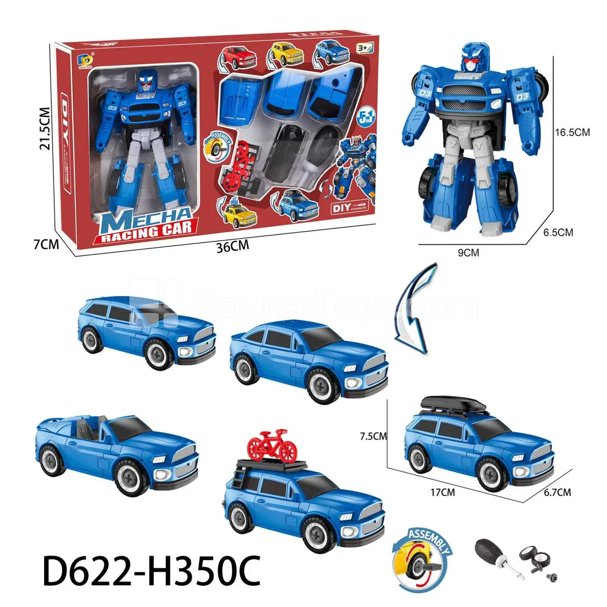 DIY Assembly Transforming Car Model Kit (D622-H350C) DIY Assembly Transforming Car Model Kit (D622-H350C)