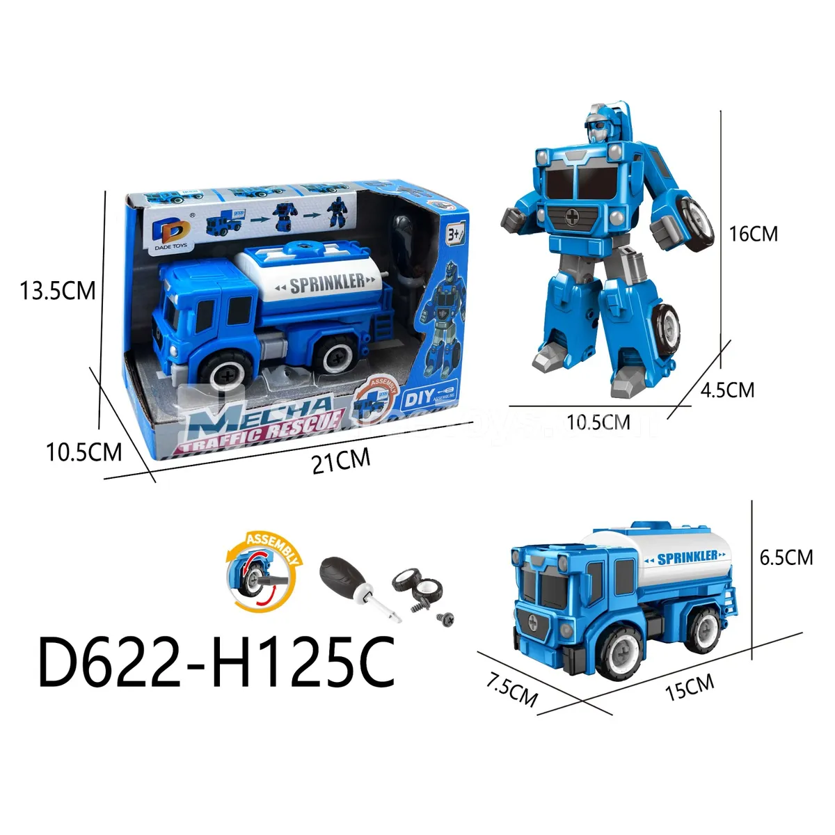 DIY Assembly Transforming City Rescue Vehicle (D622-H125C) DIY Assembly Transforming City Rescue Vehicle (D622-H125C)