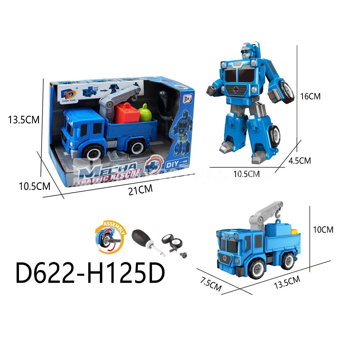 DIY Assembly Transforming City Rescue Vehicle (D622-H125D) DIY Assembly Transforming City Rescue Vehicle (D622-H125D)