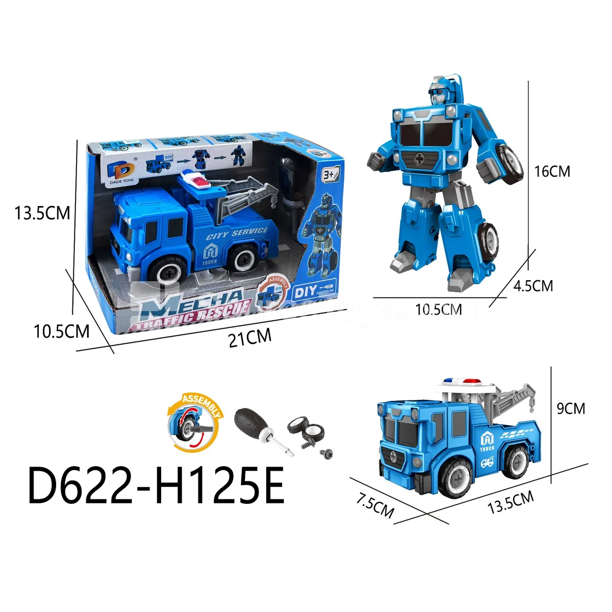 DIY Assembly Transforming City Rescue Vehicle (D622-H125E) DIY Assembly Transforming City Rescue Vehicle (D622-H125E)