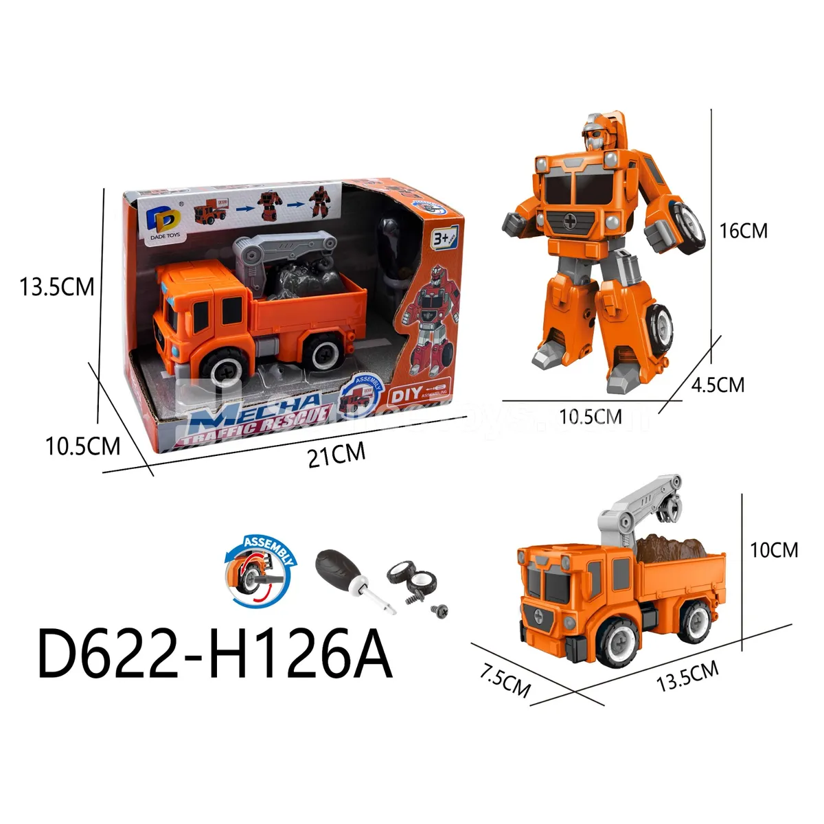 DIY Assembly Transforming City Rescue Vehicle (D622-H126A) DIY Assembly Transforming City Rescue Vehicle (D622-H126A)