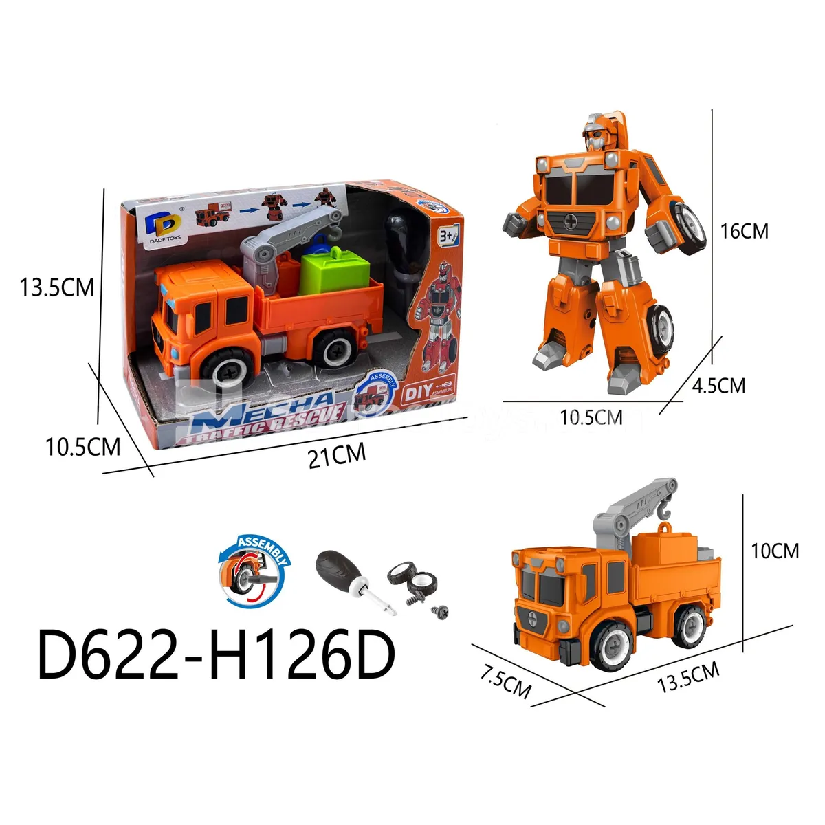 DIY Assembly Transforming City Rescue Vehicle (D622-H126D) DIY Assembly Transforming City Rescue Vehicle (D622-H126D)