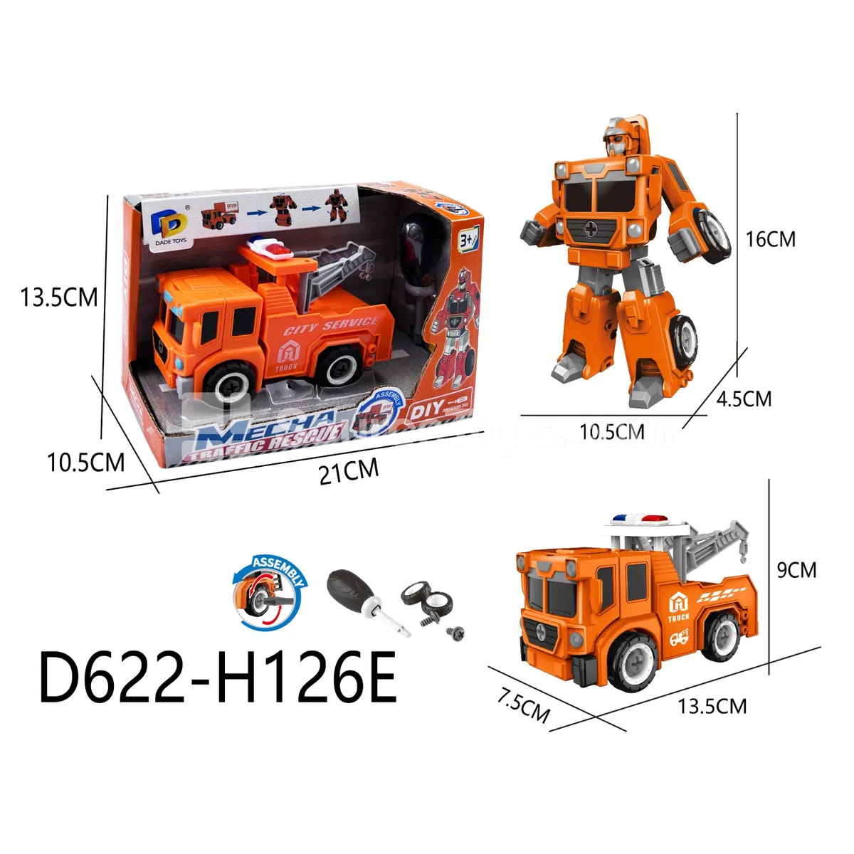 DIY Assembly Transforming City Rescue Vehicle (D622-H126E) DIY Assembly Transforming City Rescue Vehicle (D622-H126E)