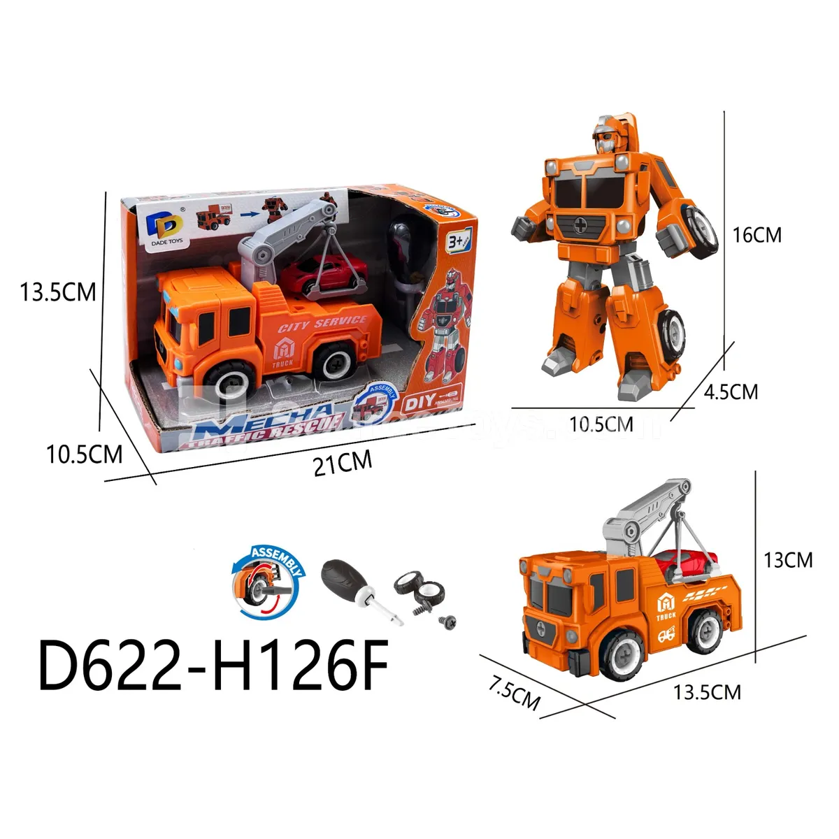 DIY Assembly Transforming City Rescue Vehicle (D622-H126F) DIY Assembly Transforming City Rescue Vehicle (D622-H126F)