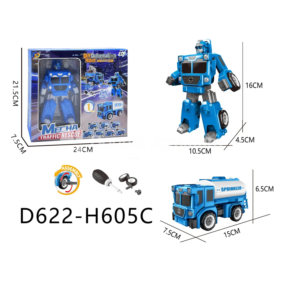 DIY Assembly Transforming City Rescue Vehicle (D622-H605C) DIY Assembly Transforming City Rescue Vehicle (D622-H605C)
