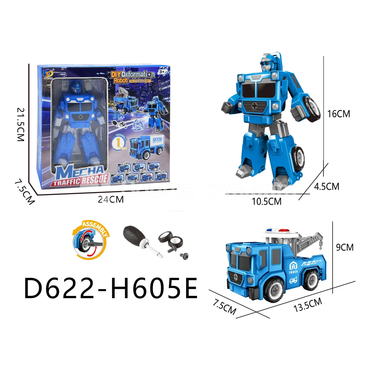 DIY Assembly Transforming City Rescue Vehicle (D622-H605E) DIY Assembly Transforming City Rescue Vehicle (D622-H605E)