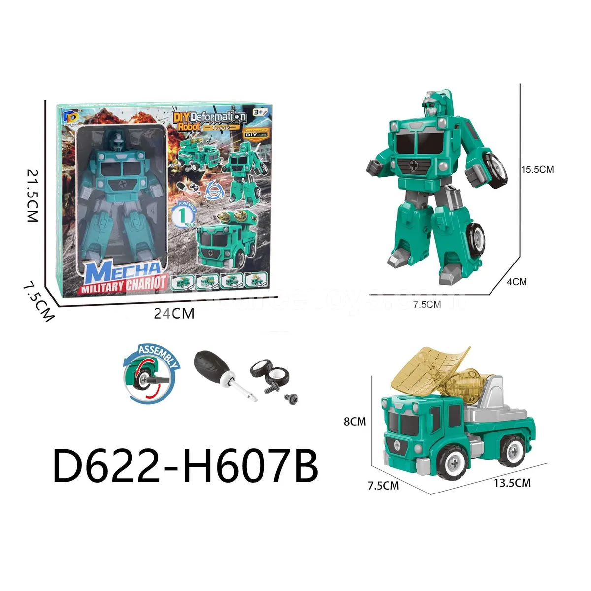 DIY Assembly Transforming Military Vehicle Model Kit (D622-H607B) DIY Assembly Transforming Military Vehicle Model Kit (D622-H607B)