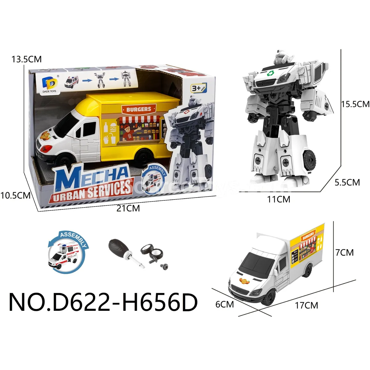DIY Transforming Burger Car Model Kit DIY Transforming Burger Car Model Kit