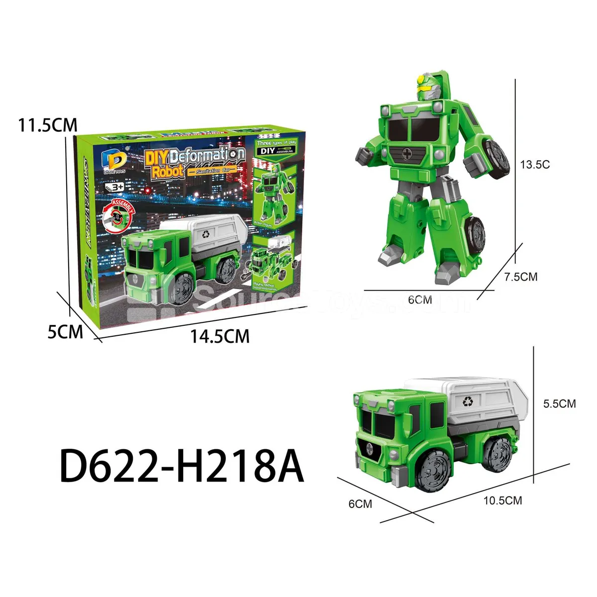 DIY Assembly Transforming Sanitation Vehicle Model Kit DIY Assembly Transforming Sanitation Vehicle Model Kit