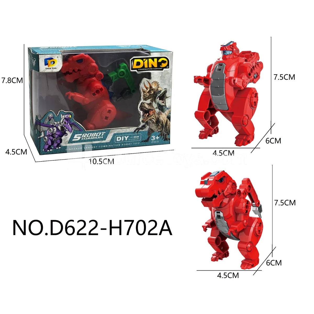 DIY Assembly Transforming Dinosaur Model Kit (D622-H702A) DIY Assembly Transforming Dinosaur Model Kit (D622-H702A)