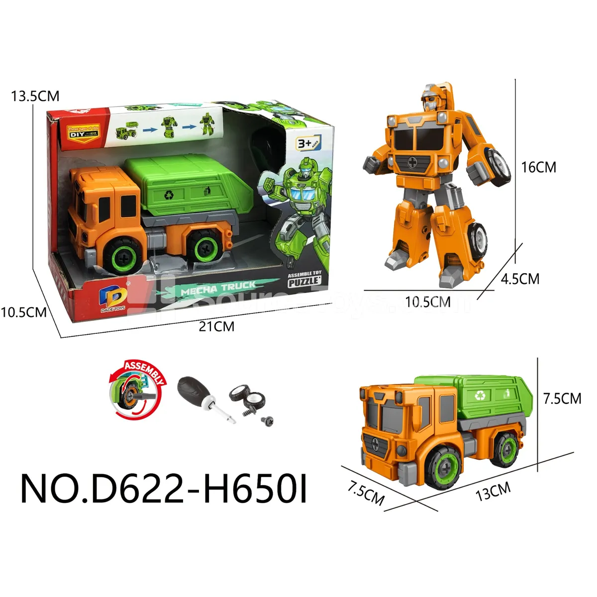 DIY Assembly Transforming Sanitation Vehicle Model Kit DIY Assembly Transforming Sanitation Vehicle Model Kit