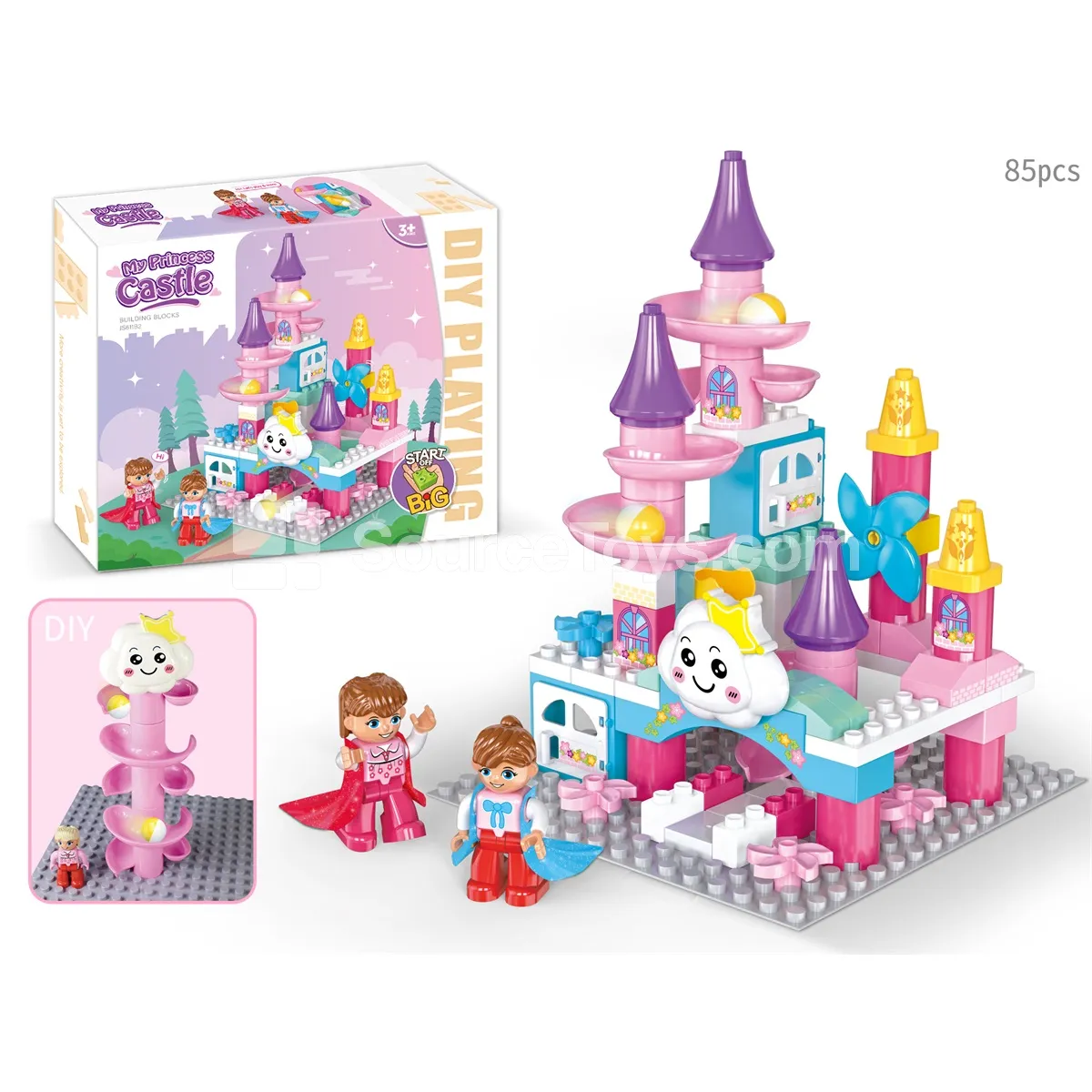 Princess Castle Marble Run Building Block Set, 85 Pieces (JS611B2) Princess Castle Marble Run Building Block Set, 85 Pieces (JS611B2)