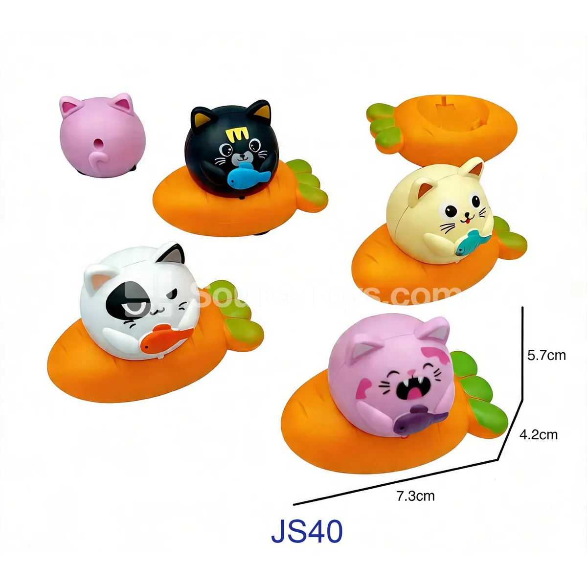 Pull-Back Toy Cars, Cat and Carrot Designs (JS40) Pull-Back Toy Cars, Cat and Carrot Designs (JS40)