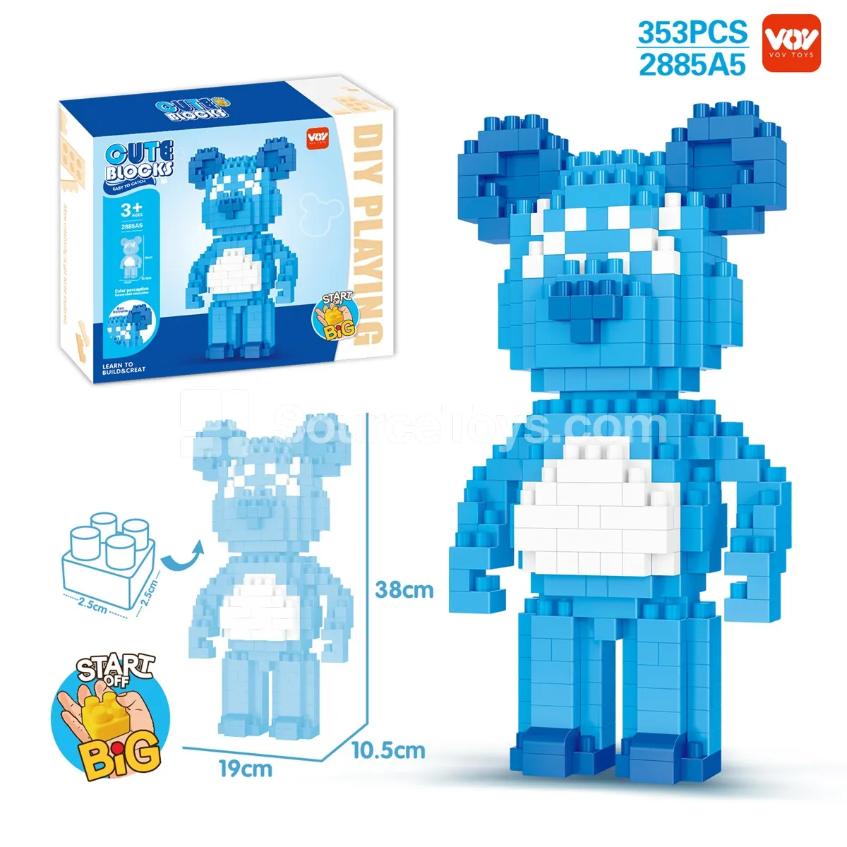 Bear Building Block Model Kit, 353 Pieces (2885C5) Bear Building Block Model Kit, 353 Pieces (2885C5)