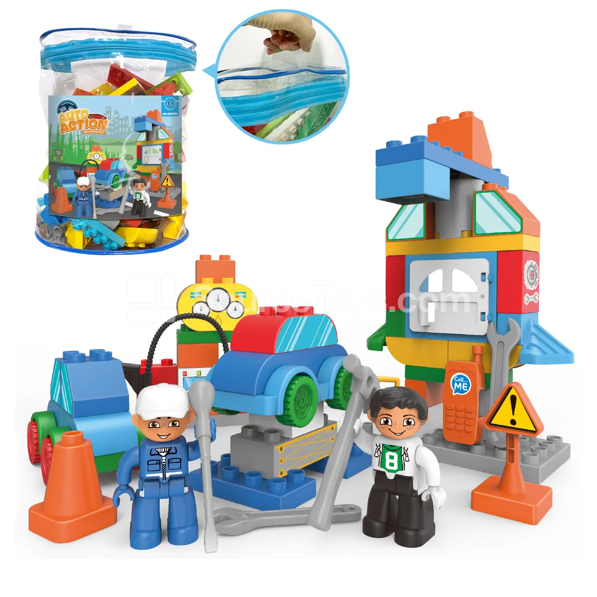 Garage-Themed Building Block Set (2858C9)