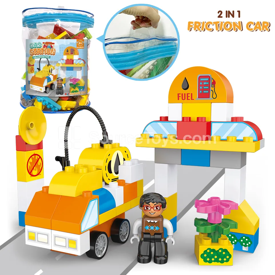 Gas Station Building Block Set with Friction-Powered Car, 49 Pieces (2867C6) Gas Station Building Block Set with Friction-Powered Car, 49 Pieces (2867C6)