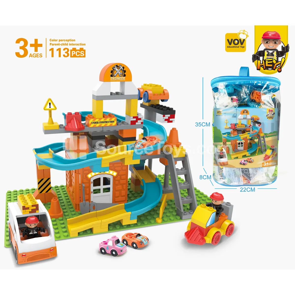 Construction Track Building Blocks, 113 Pieces (2871C3) Construction Track Building Blocks, 113 Pieces (2871C3)