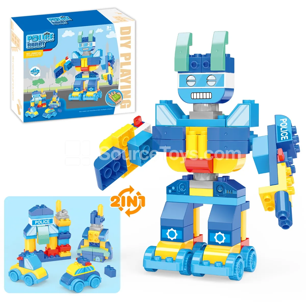 Police Robot Building Block Figure with Rotatable Arms (JS601A2) Police Robot Building Block Figure with Rotatable Arms (JS601A2)
