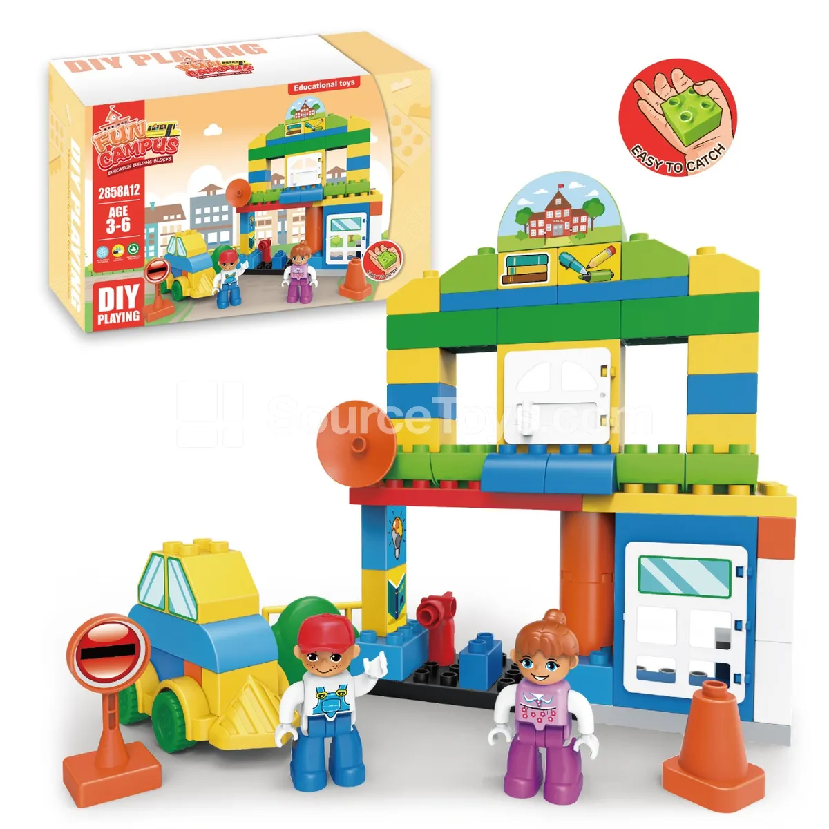 School-Themed Building Block Set (2858A12) School-Themed Building Block Set (2858A12)