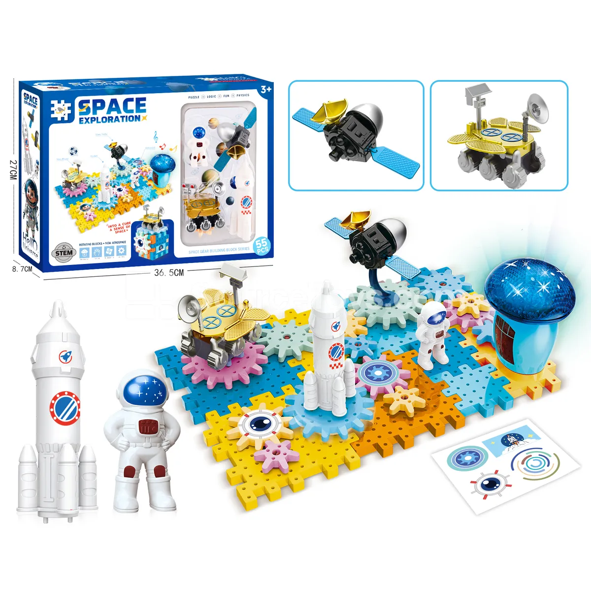 Space Series Mars Exploration Gear Building Set, 48 Pieces (601-11A)