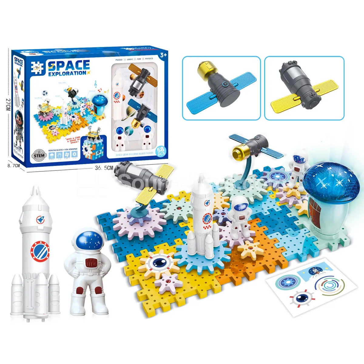 Space Station Gear Building Set, 51 Pieces (601-13A)
