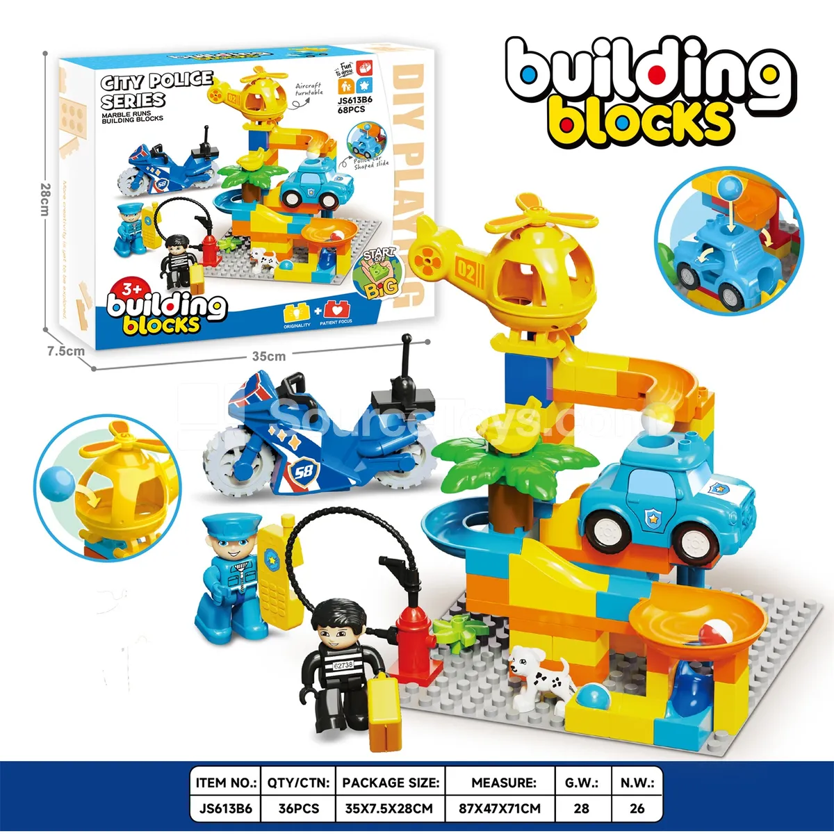 City Rescue Building Block Set, 68 Pieces (JS613B6)
