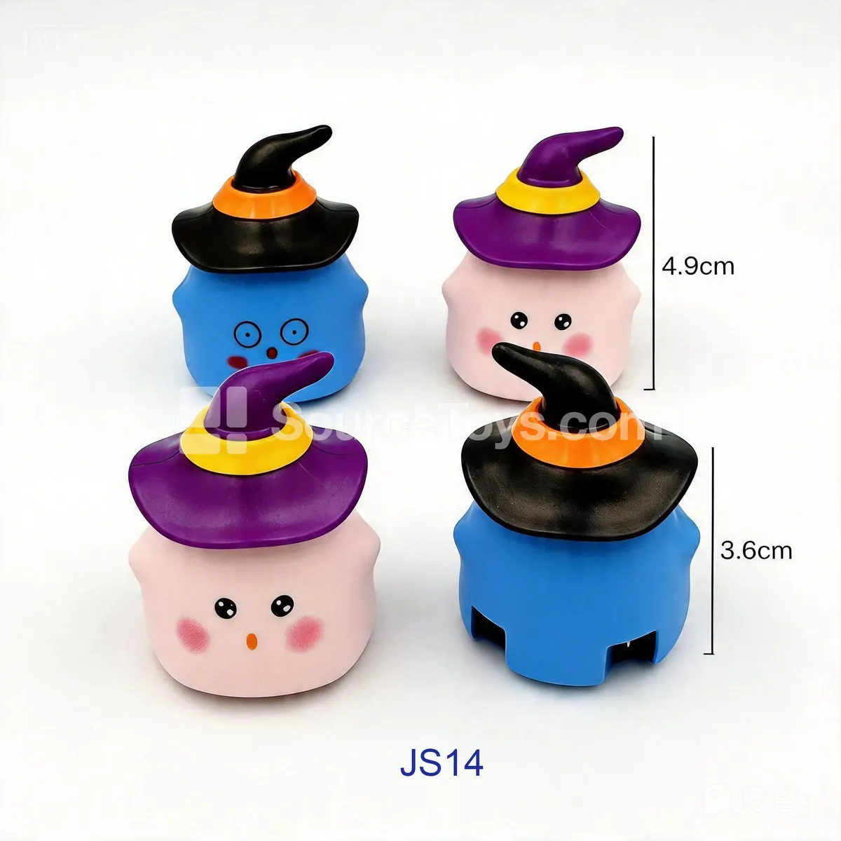 Halloween Pull-Back Toys, Witch and Ghost Designs (JS14)