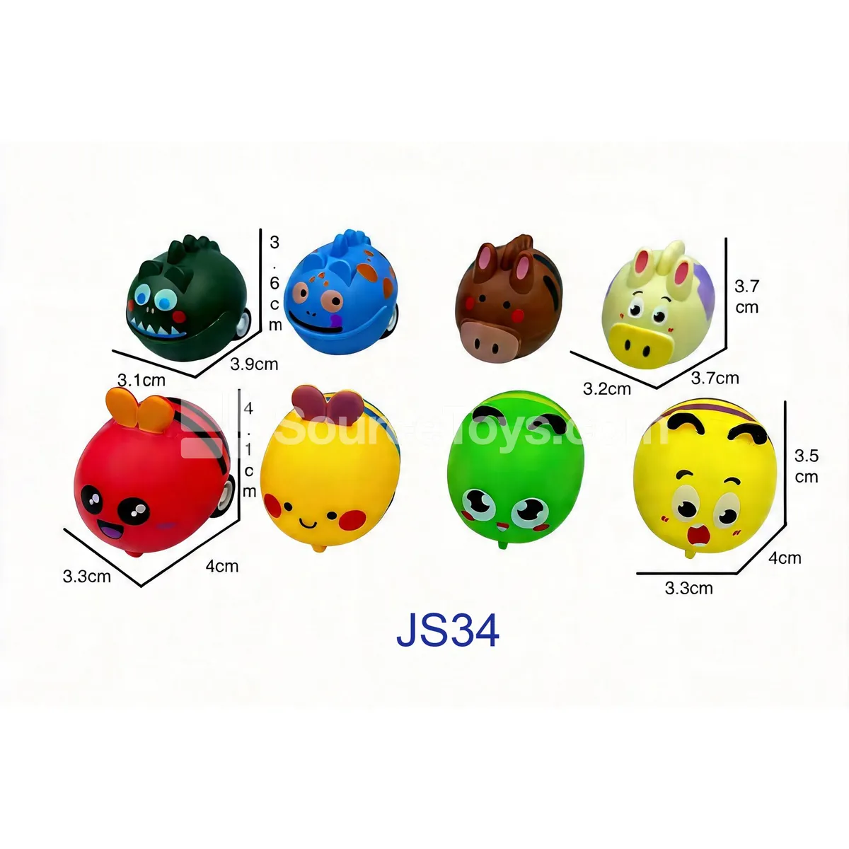 Cartoon Animal Pull-Back Cars, 8 Assorted Designs (JS34) Cartoon Animal Pull-Back Cars, 8 Assorted Designs (JS34)