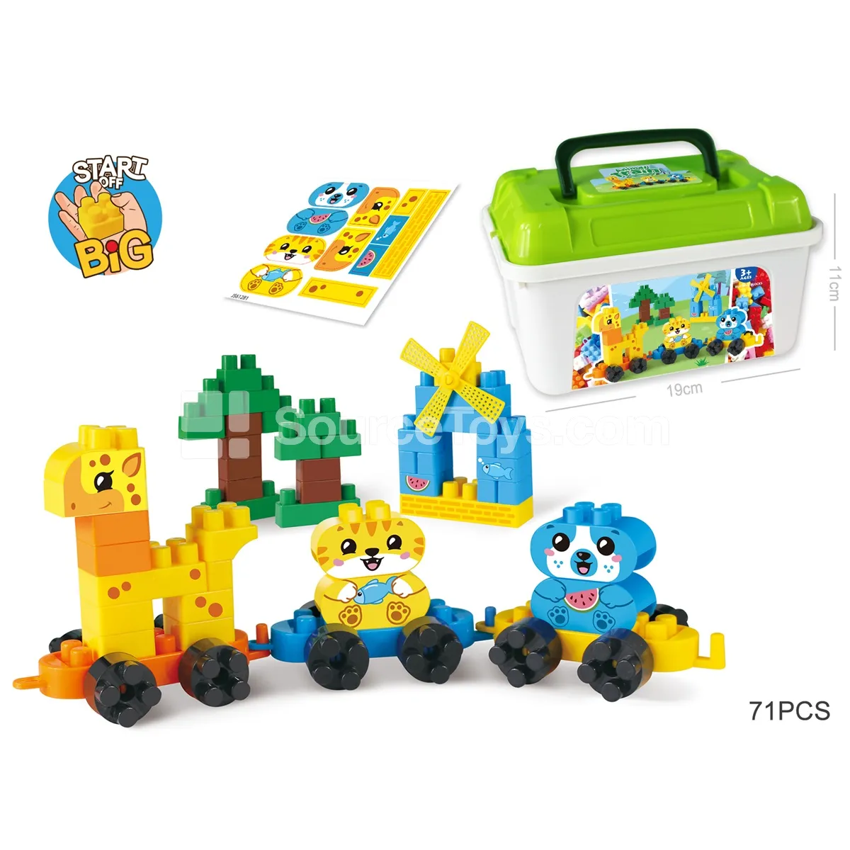 Animal Train Building Blocks Set, 71 Pieces (JS612C1) Animal Train Building Blocks Set, 71 Pieces (JS612C1)