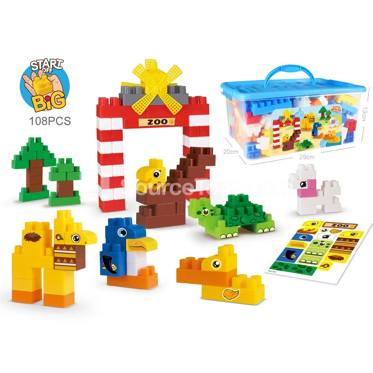 Animal World Building Block Stacking Toy, 108 Pieces (JS612C4) Animal World Building Block Stacking Toy, 108 Pieces (JS612C4)