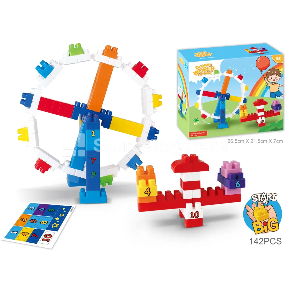 Castle Amusement Park Number Building Blocks Set, 115 Pieces (JS612A6) Castle Amusement Park Number Building Blocks Set, 115 Pieces (JS612A6)
