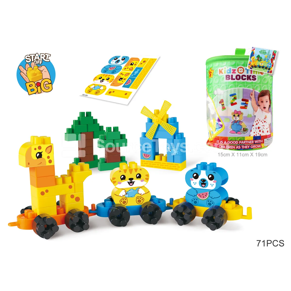 Animal Train Building Blocks Set, 71 Pieces (JS612D1) Animal Train Building Blocks Set, 71 Pieces (JS612D1)