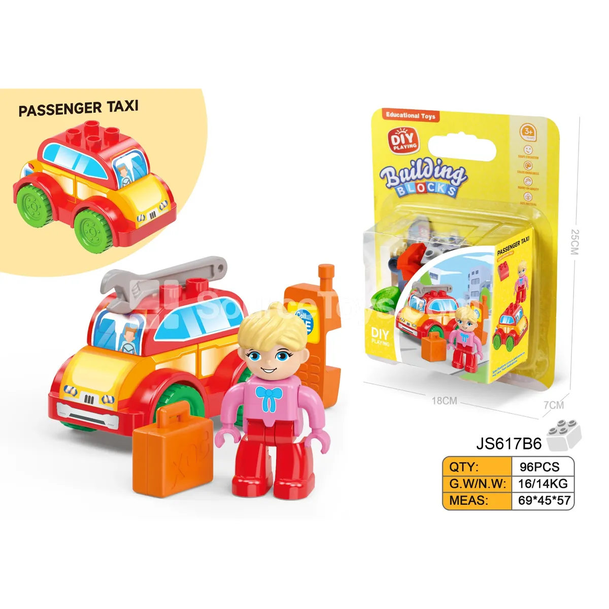 DIY Car Building Blocks, 8 Pieces (JS617B6)