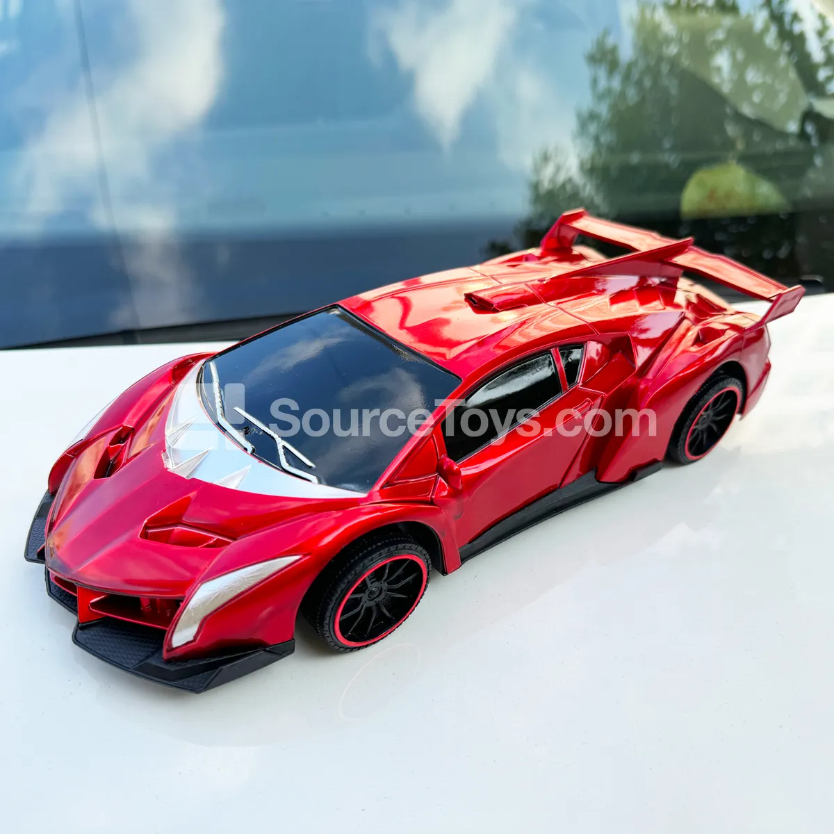 Red Friction-Powered Toy Car with Alloy-Style Finish (6813A) Red Friction-Powered Toy Car with Alloy-Style Finish (6813A)