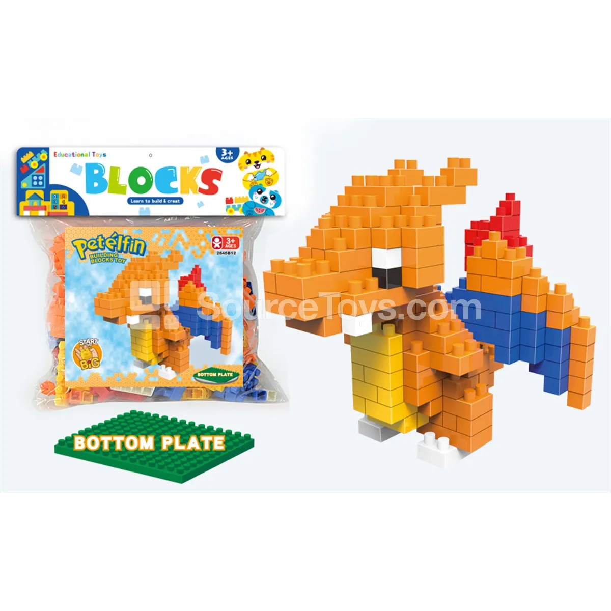 Large-Piece Building Block Set with Baseplate, 197 Pieces (2845B12) Large-Piece Building Block Set with Baseplate, 197 Pieces (2845B12)