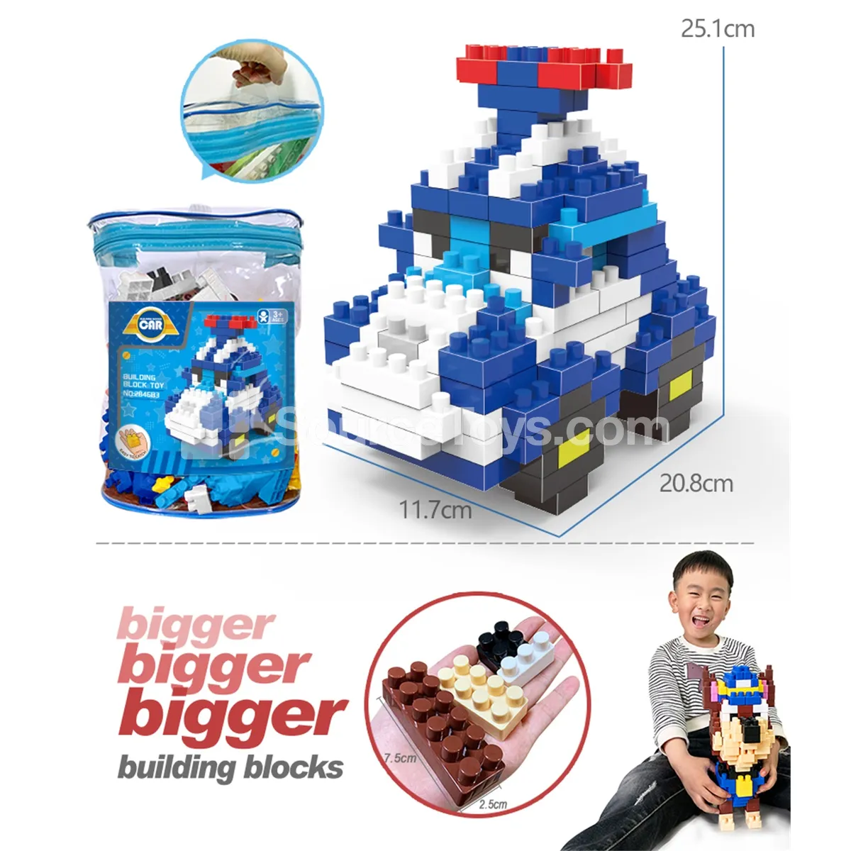 Police Car Building Block Set, 209 Pieces (2846C3) Police Car Building Block Set, 209 Pieces (2846C3)
