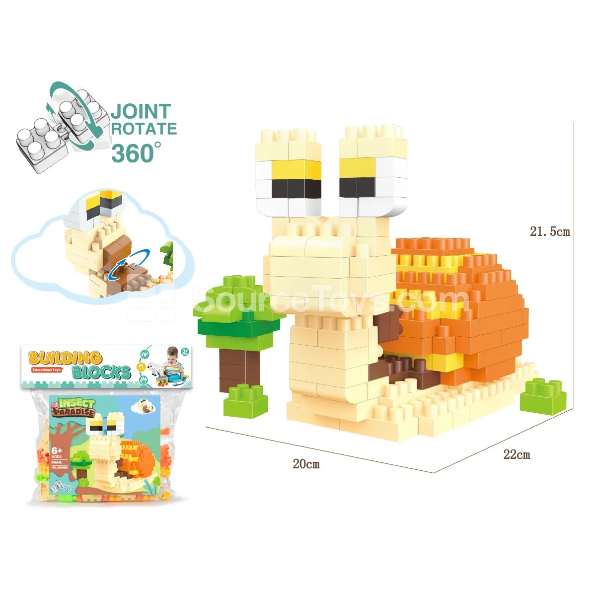 Snail Building Block Set, 158 Pieces (2881B6)