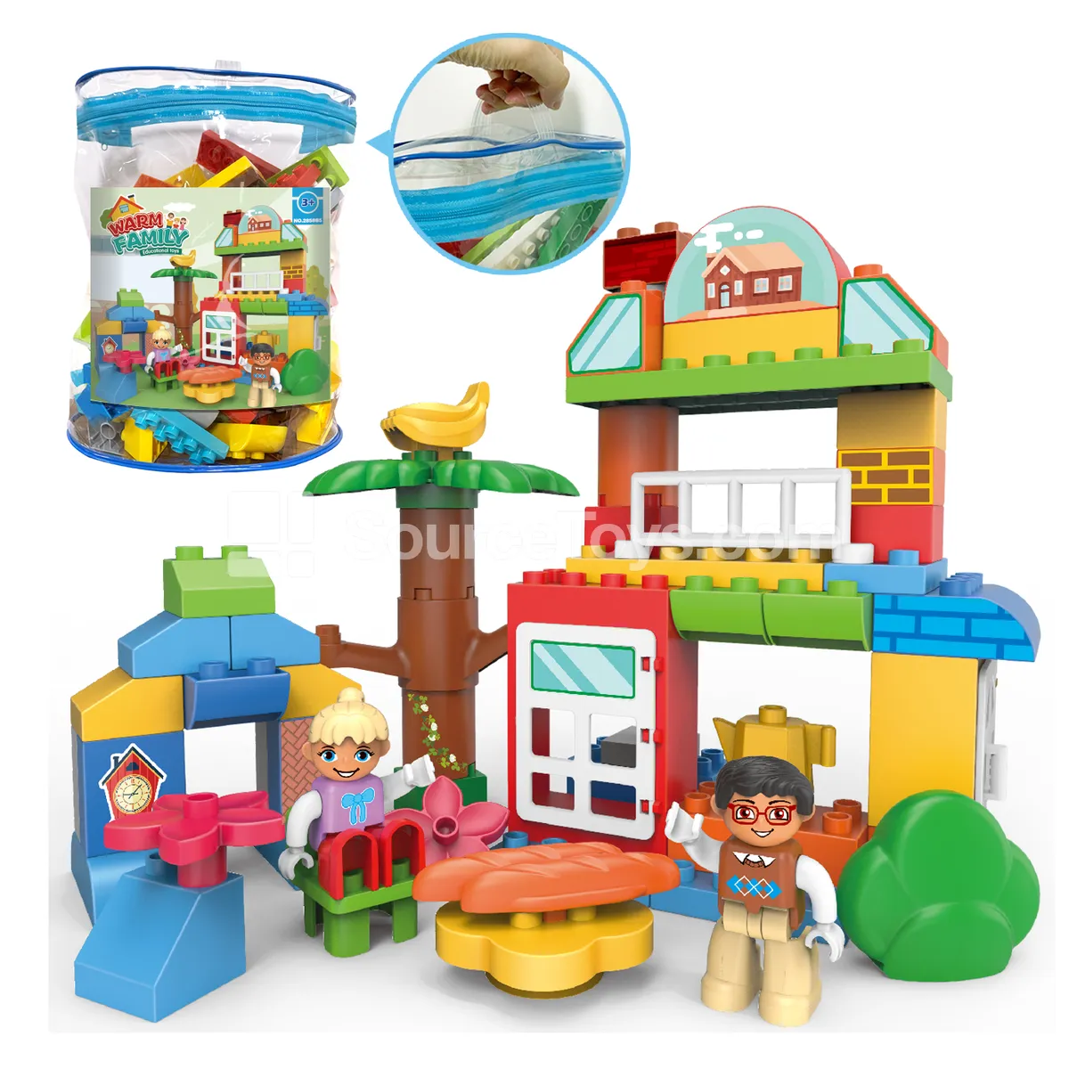Cozy Family Building Block Set, 62 Pieces (2858C5)