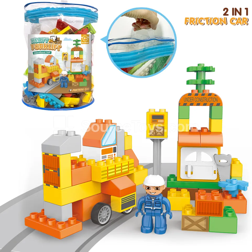 Friction-Powered Loader Building Block Set, 50 Pieces (2867C1) Friction-Powered Loader Building Block Set, 50 Pieces (2867C1)