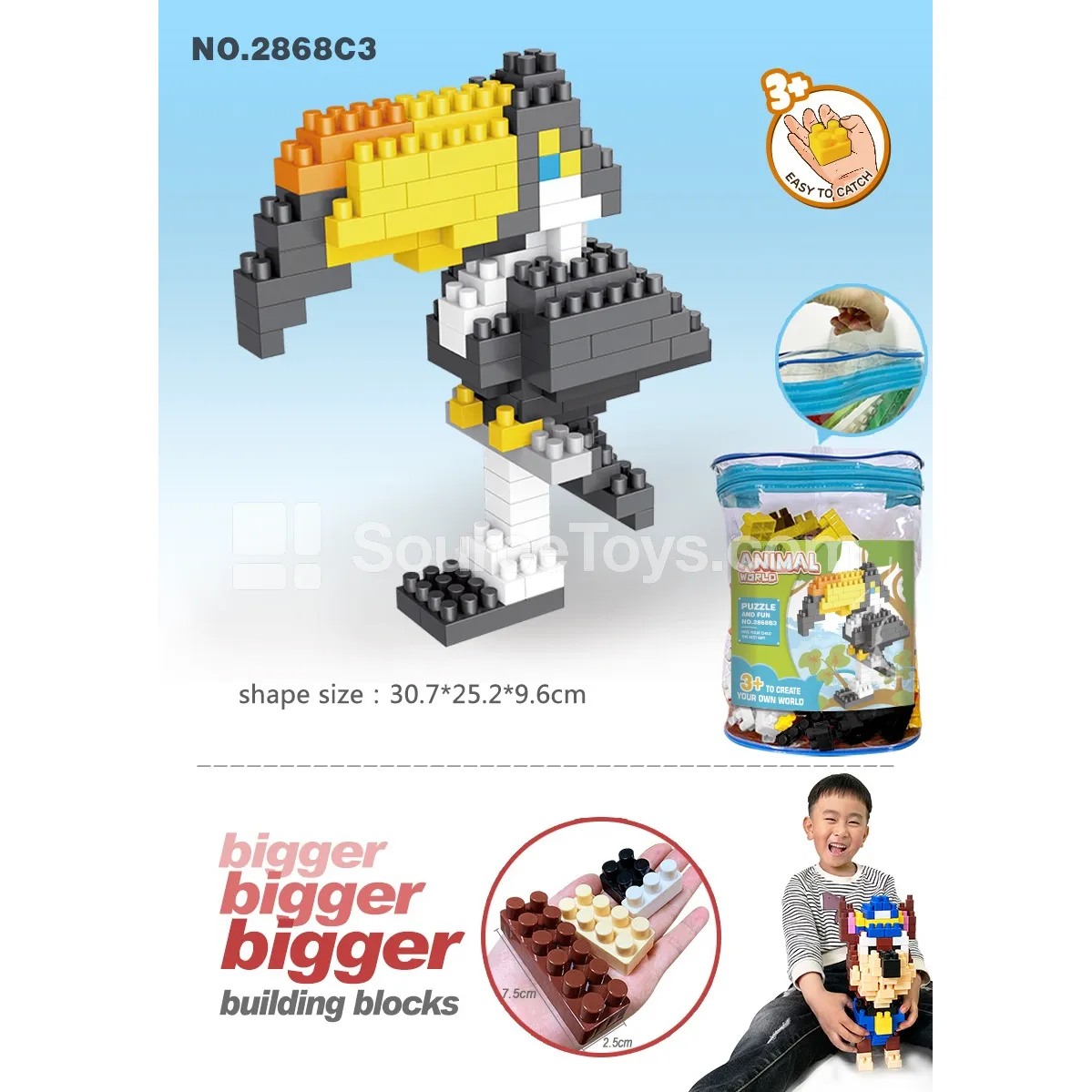 Toucan Building Blocks, 130 Pieces (2868C3) Toucan Building Blocks, 130 Pieces (2868C3)