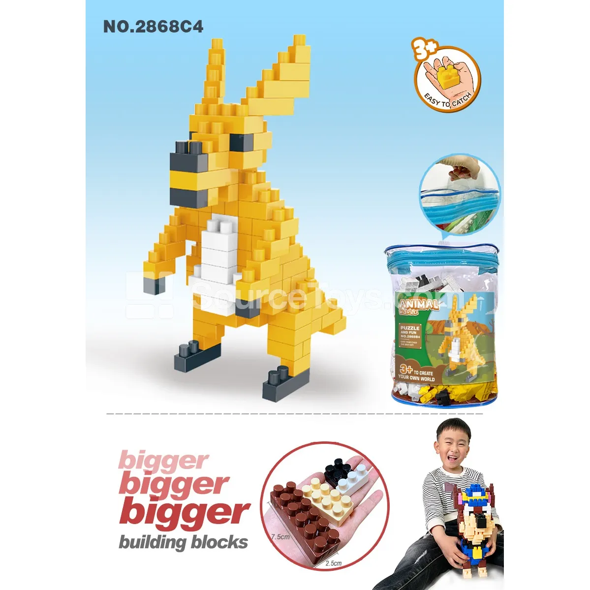 Kangaroo Large-Piece Building Blocks, 117 Pieces (2868C4) Kangaroo Large-Piece Building Blocks, 117 Pieces (2868C4)