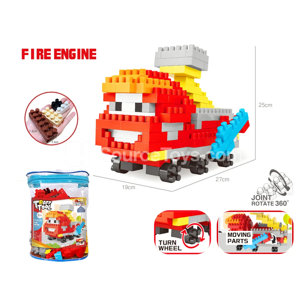 Fire Truck Building Block Set, 172 Pieces (2877C1) Fire Truck Building Block Set, 172 Pieces (2877C1)